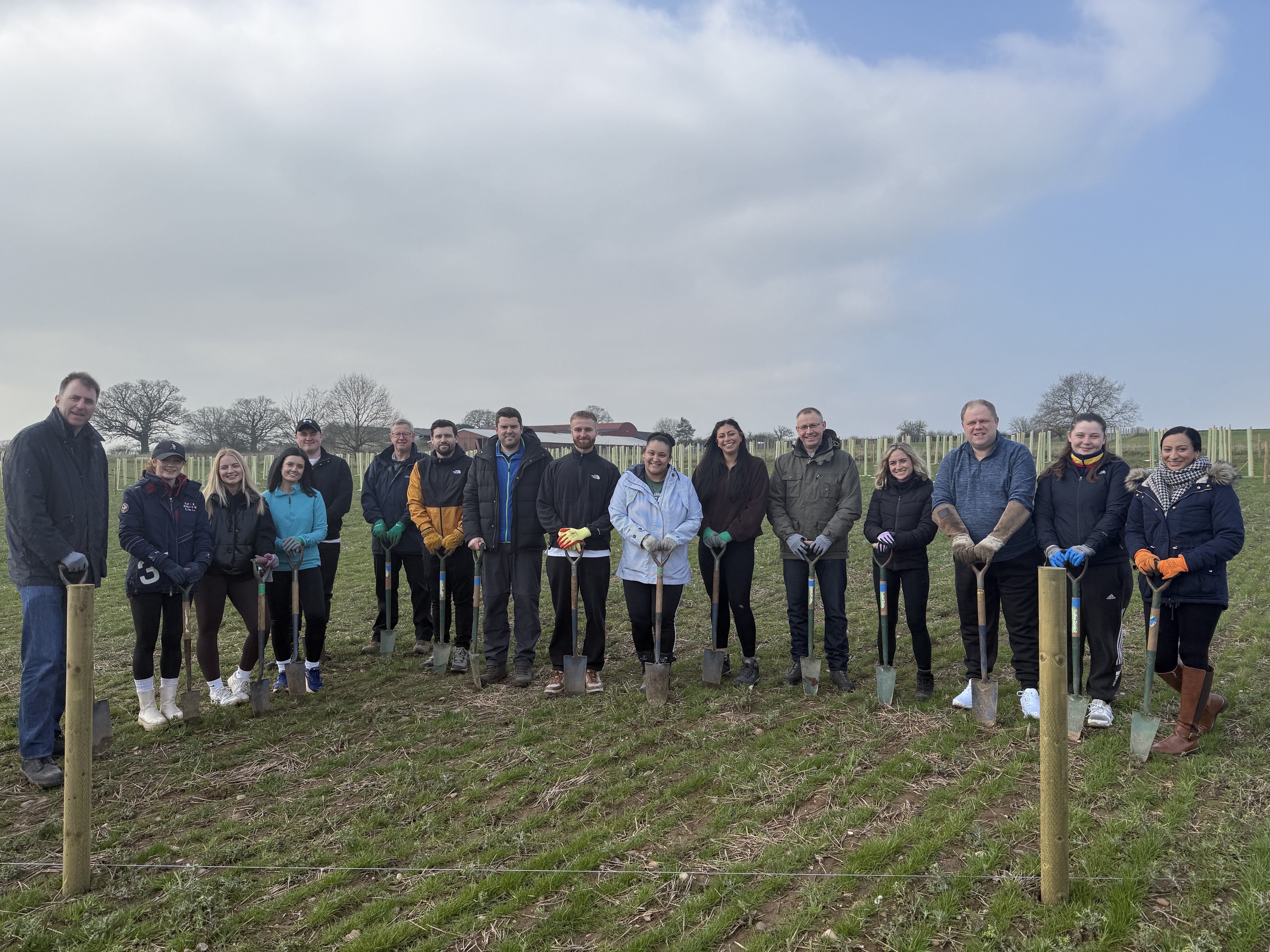 Photo of Birmingham corporate team volunteering for The Heart of England Forest