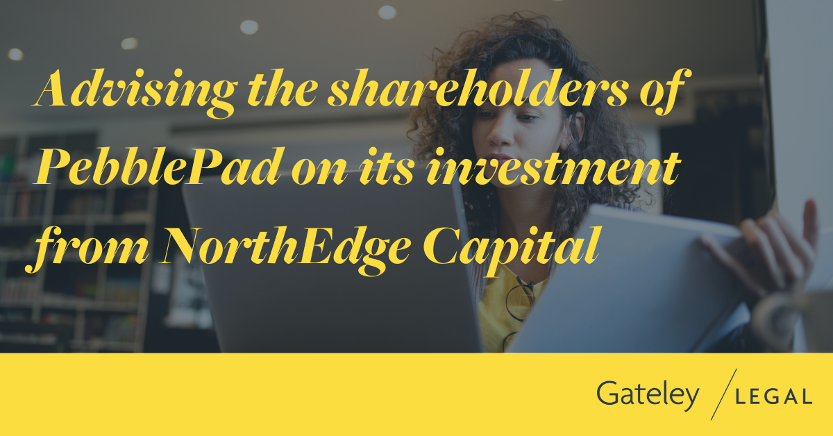 Advising the shareholders of PebblePad on its investment from NorthEdge ...