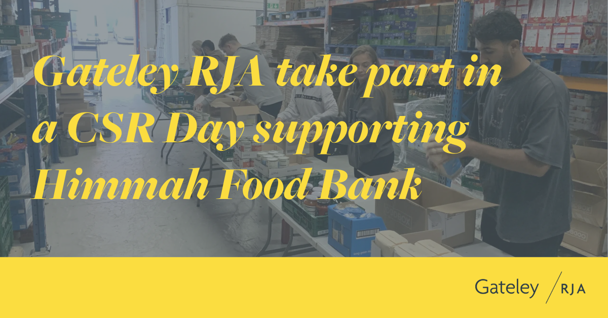 Gateley RJA take part in a CSR Day supporting Himmah Food Bank - Gateley