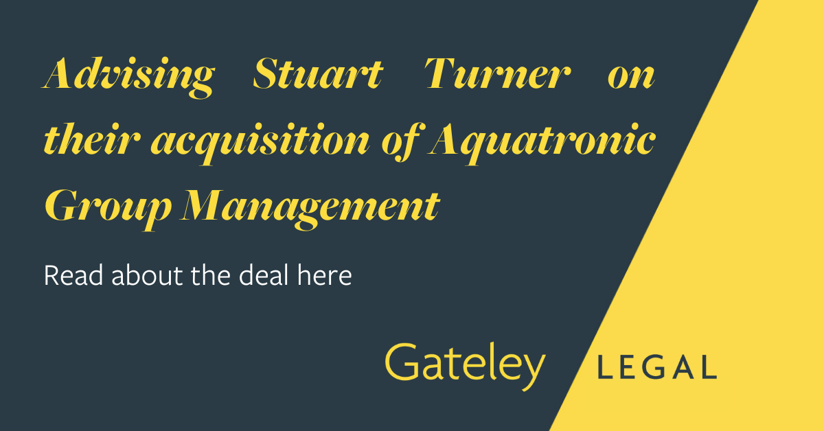 Advising Stuart Turner on their acquisition of Aquatronic Group ...