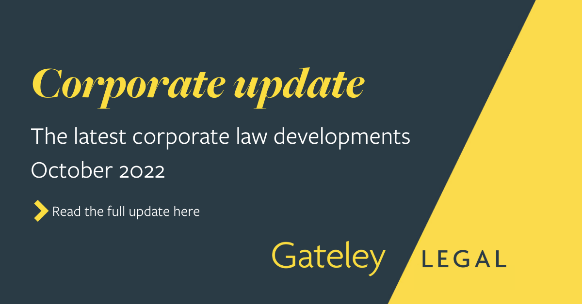 Corporate update: the latest corporate law developments October 2022 ...