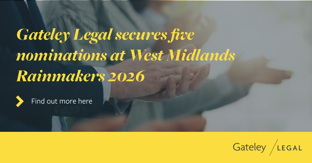 Gateley Legal secures five nominations at West Midlands Rainmakers 2026 ...