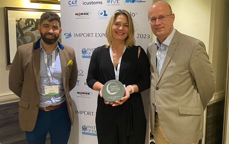 Photo of Gateley Global team at Institute of Export and International Trade Awards.
