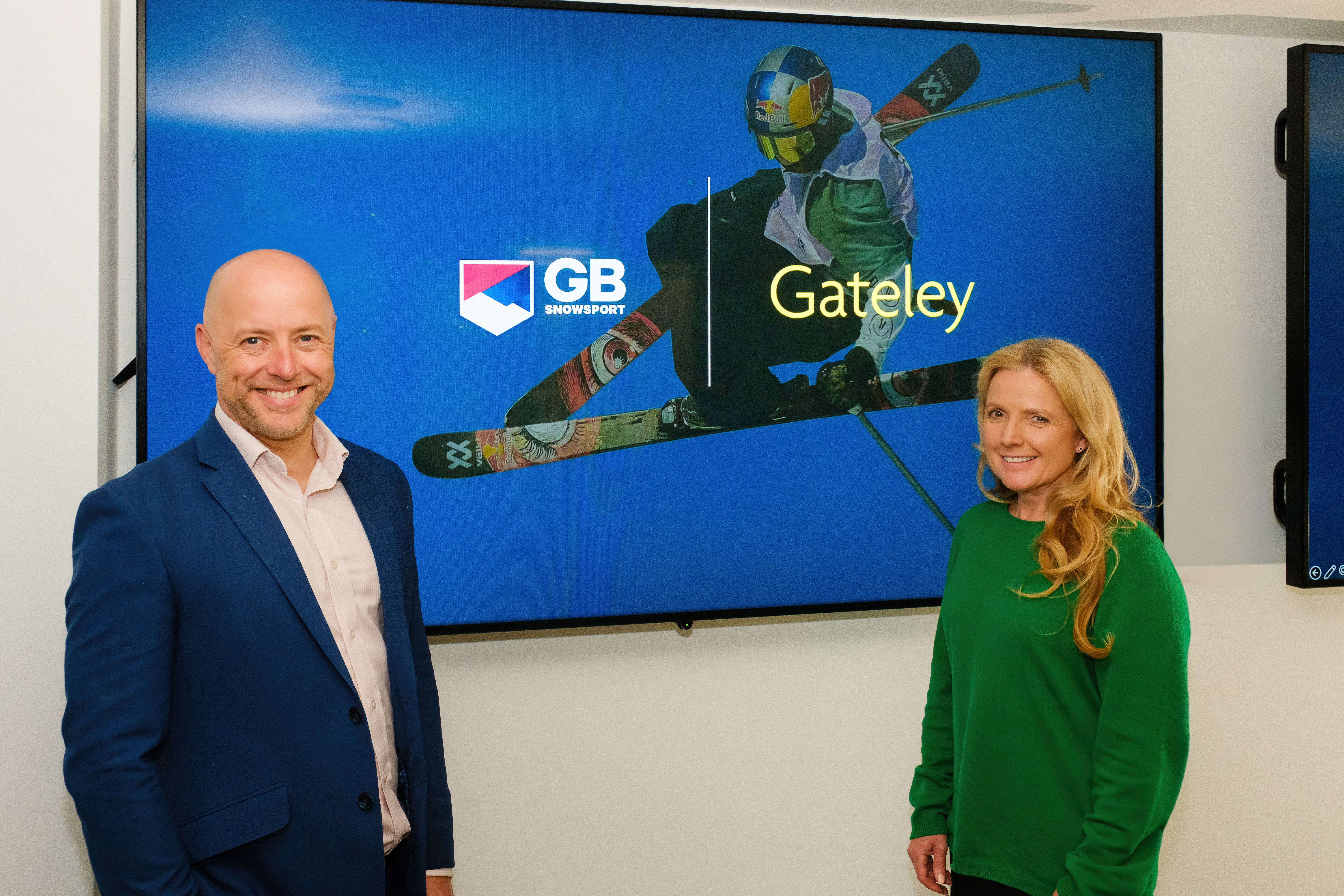 Photo of Chris Kisby from Gateley and Vicky Gosling from GB Snowsport