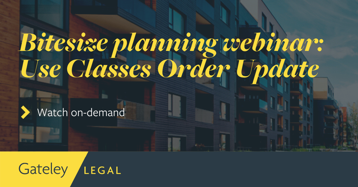 Planning webinar series: Use Classes Order Update - Gateley
