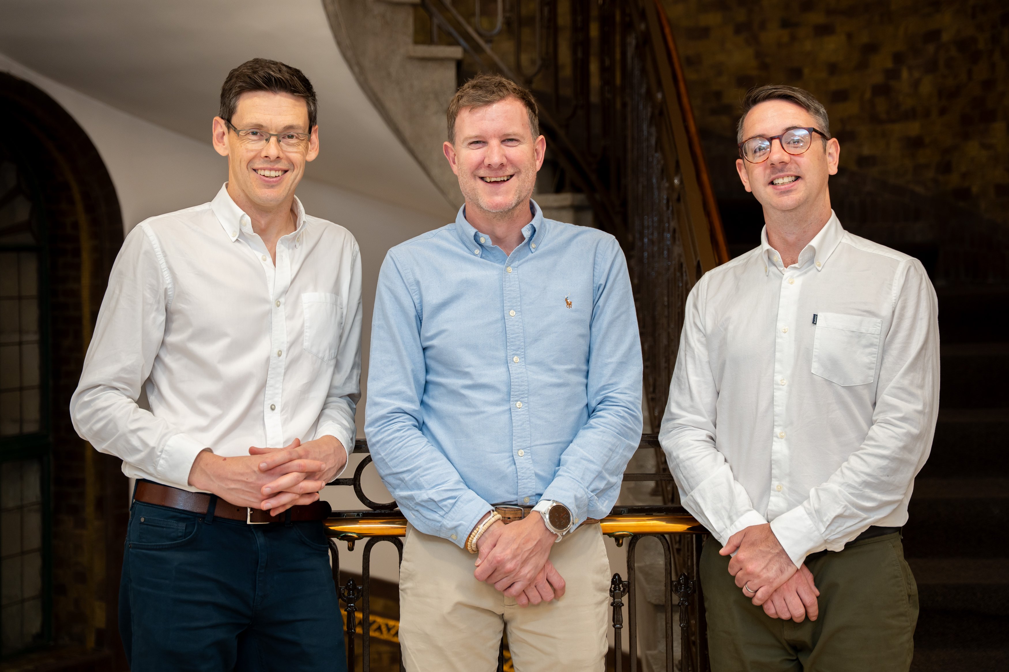 Photo of Adrian Gladstone – director, Tim Aitchison – director and head of building consultancy and Matt McGettigan – director.