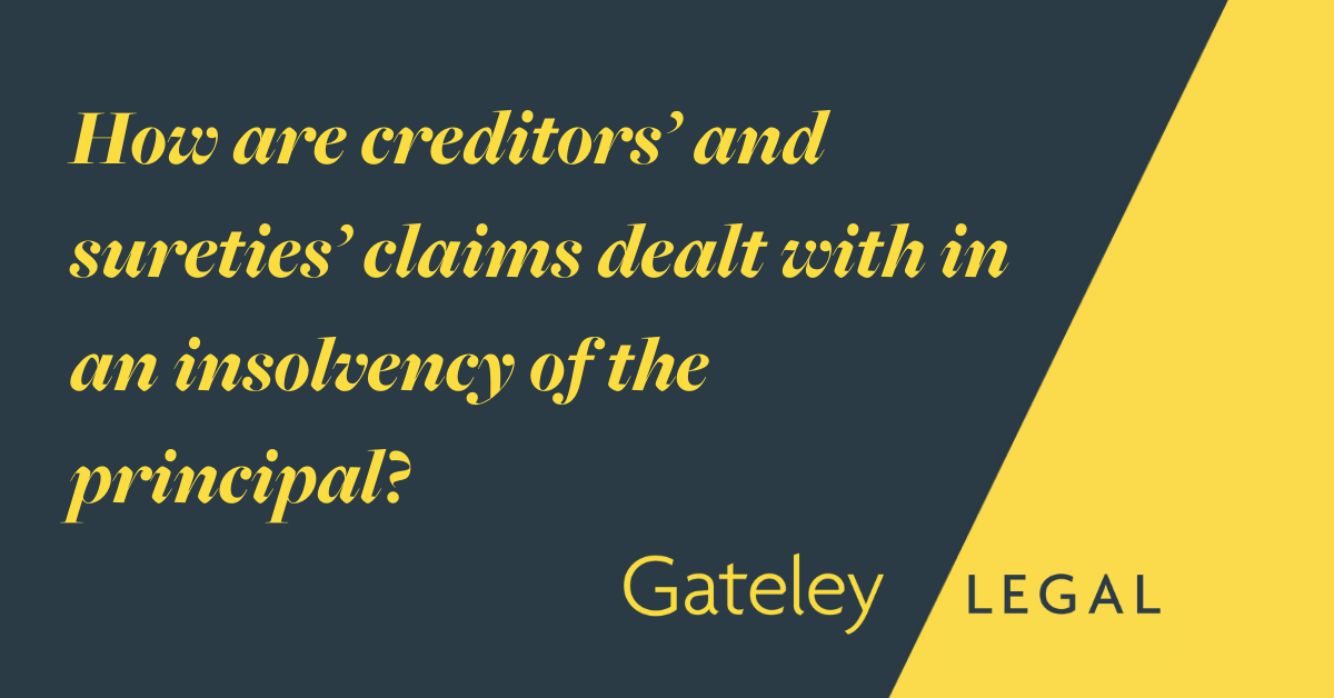 How are creditors’ and sureties’ claims dealt with in an insolvency of ...