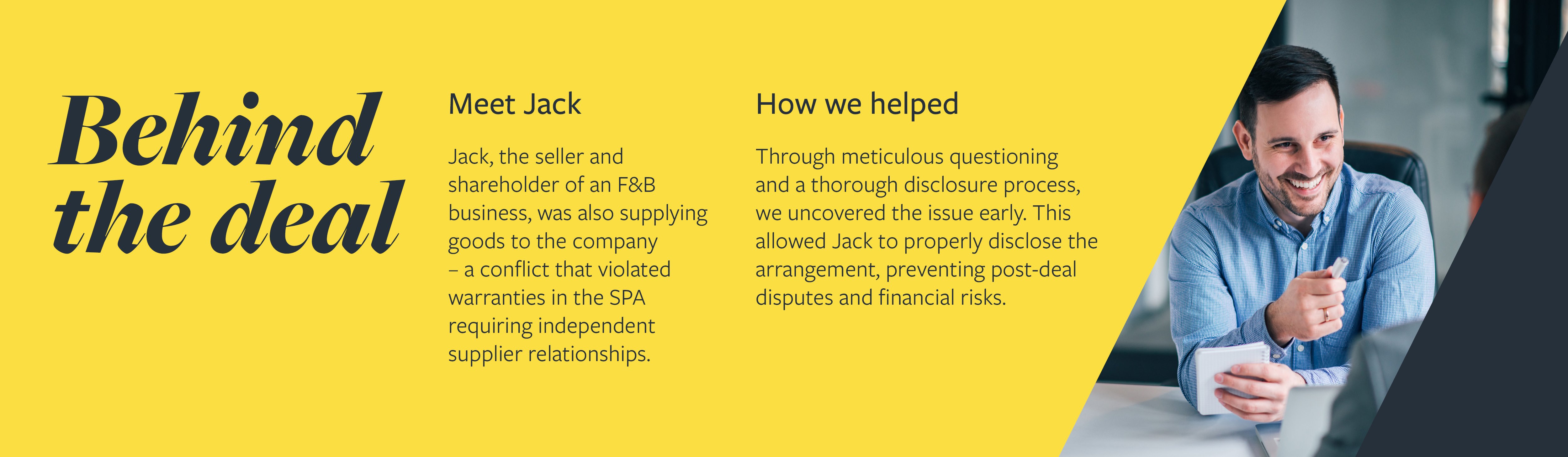 Behind the deal graphic