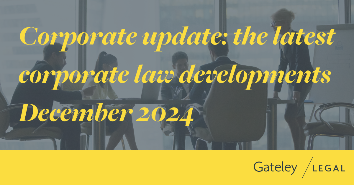 Corporate update: the latest corporate law developments December 2024 ...
