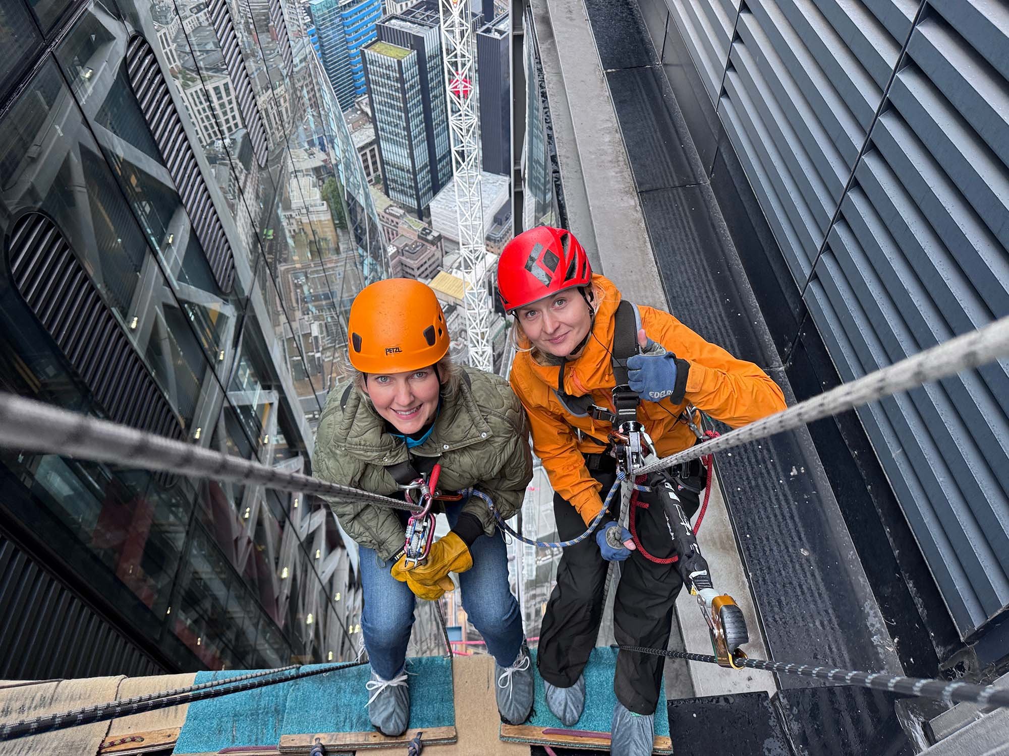 Photo of Louise Paterson taking on Shooting Stars charity abseil