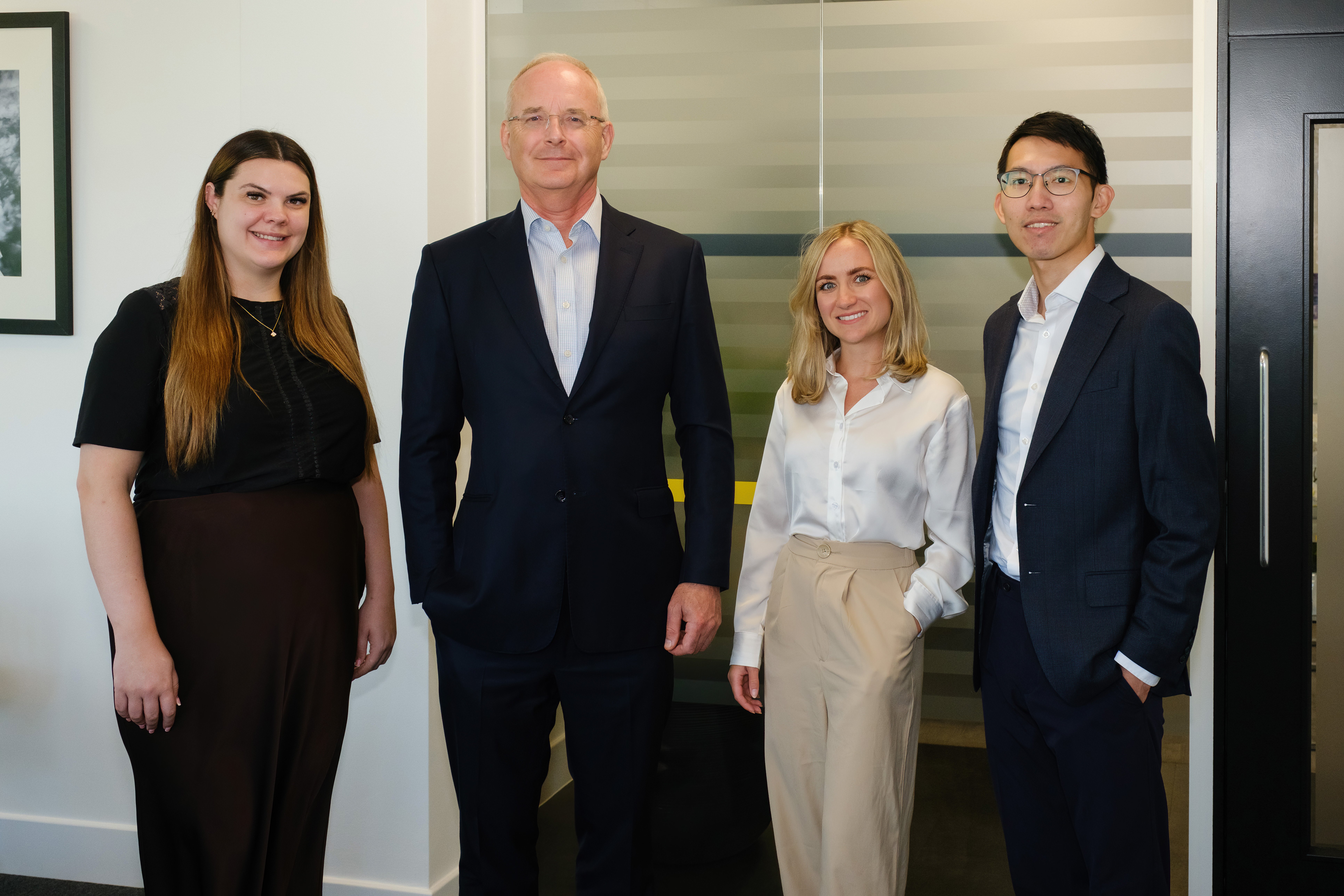 Katie Rice, Andrew Peddie, Gweni Rees-Evans and Kasson Ho smile to camera