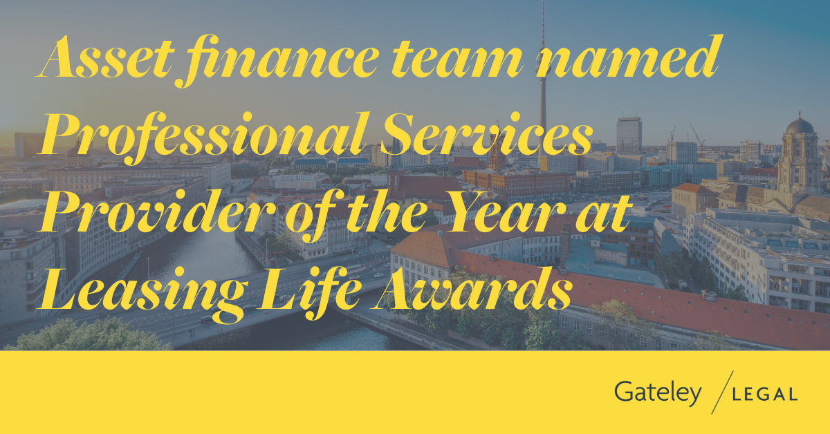 Asset finance team named Professional Services Provider of the Year at ...