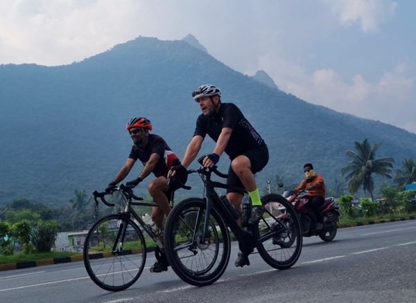Photo of Andrew Crompton on bike ride